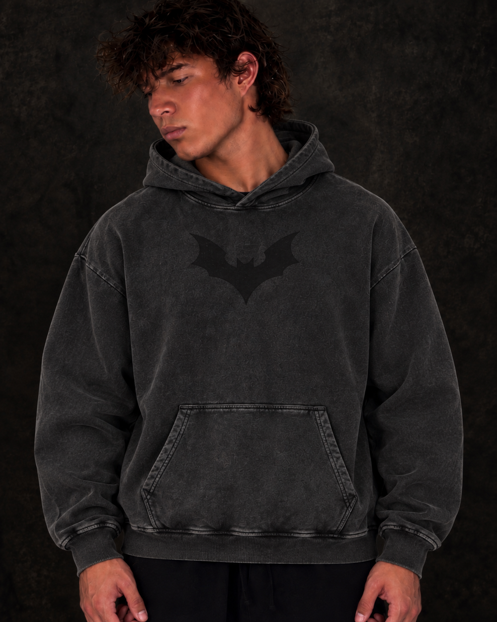BAT SNOW WASHED HOODIE