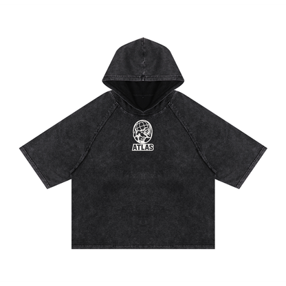 Snow Washed Hooded Boxy T-Shirt