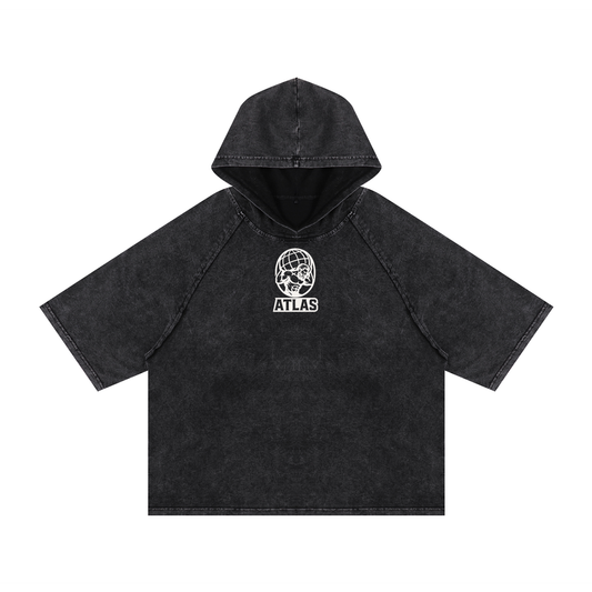Snow Washed Hooded Boxy T-Shirt